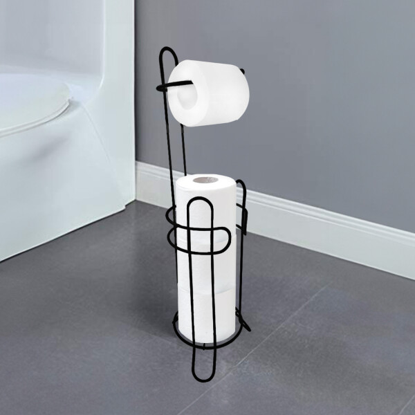 Porta Rollo Baño Soporte Papel Higienico De Pie Negro Mate PRP001 Porta Rollo Baño Soporte Papel Higienico De Pie Negro Mate PRP001