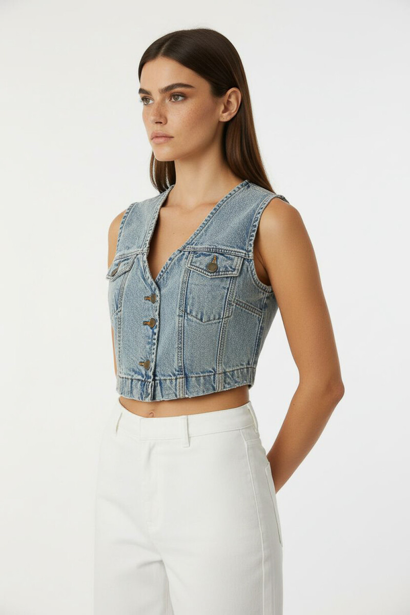 Chaleco Espelina - Celeste 