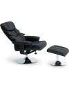 Sillón con reposapiés HASSELAGER negro Sillón con reposapiés HASSELAGER negro