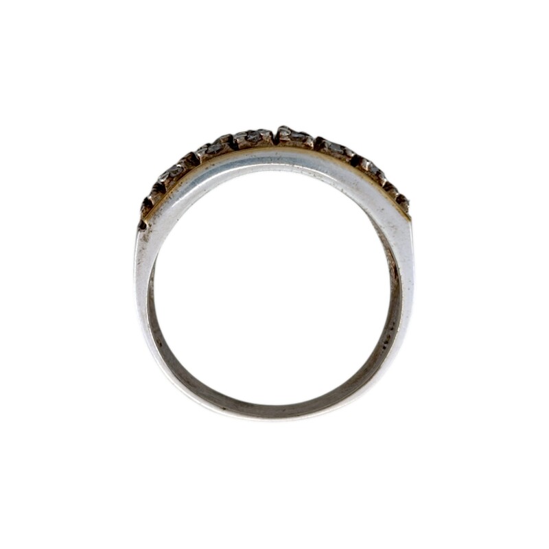 Anillo Sin Fin-Plata y Oro-Piedra Zirconia-AN5211 conpiedra