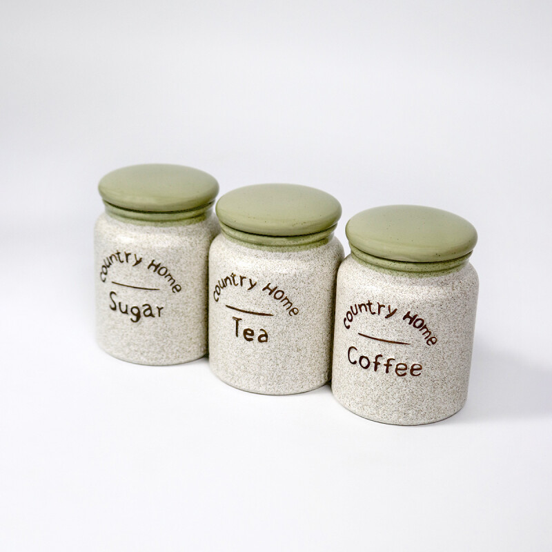 SET FRASCO CERAMICA BLANCO 3PZAS 10X13.5CM Unica