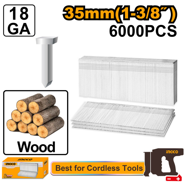 CLAVOS CAJA X 6000 UNIDADES 18GA 35MM INGCO ANA18356 CLAVOS CAJA X 6000 UNIDADES 18GA 35MM INGCO ANA18356