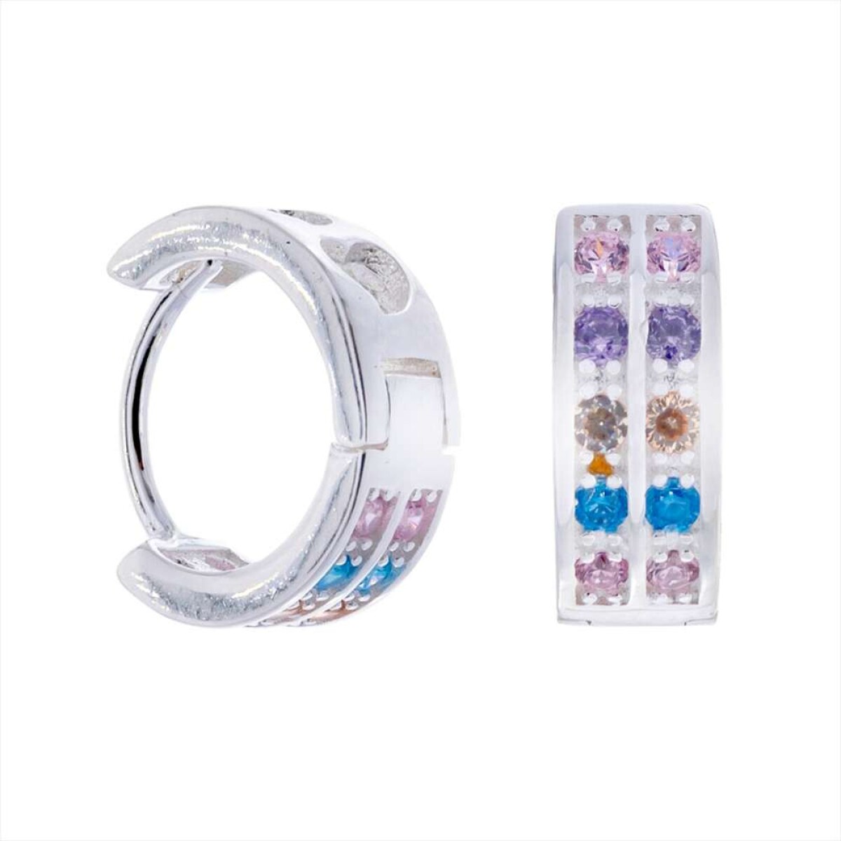 Par De Aros De Plata 925 - Con Circonias 