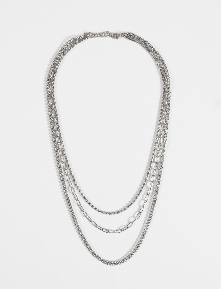 Collar triple vuelta acero - dorado 