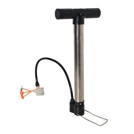 Inflador De Mano Metal Bici Pelota Con Picos Gris