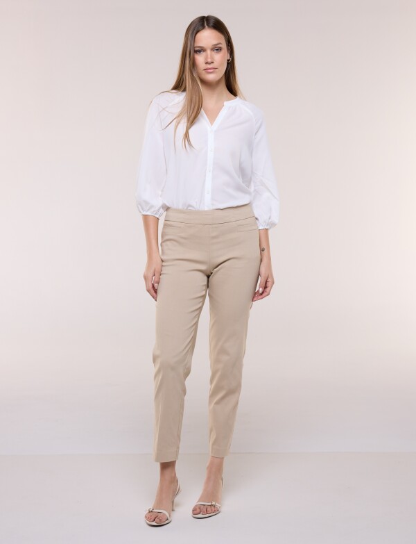 Pantalón Slim Pull On BEIGE