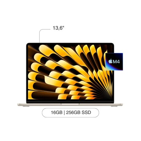 APPLE MACBOOK AIR 13.6' M4/16GB/256GB/ APPLE Macbook Air MW0Y3LL/A 13.6' 256GB SSD / 16GB M4 Chip - Starlight