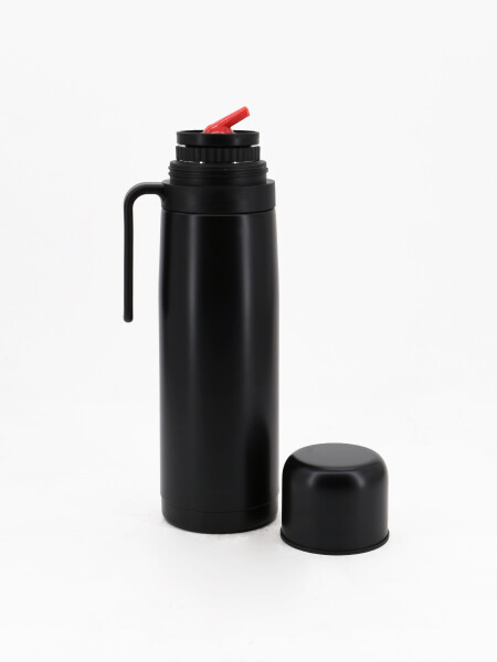 TERMO INOX CON ASA 1 LITRO NEGRO