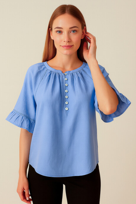 Blusa Xelma Celeste Claro