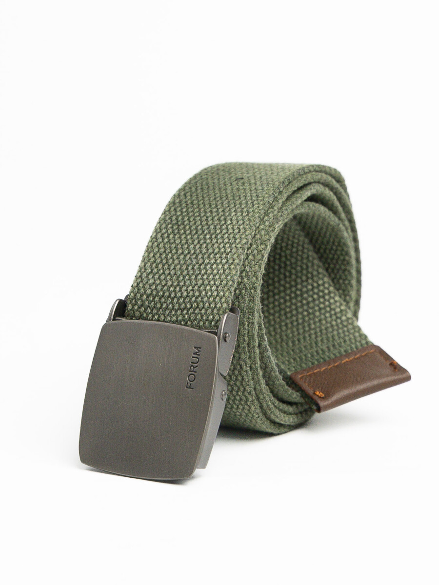 Cinturón de Lona Canvas Hebilla Automática 120 cm - Verde Militar 
