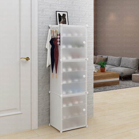 Armario Organizador de Zapatos IMBACK IBK-PLC007 | 3 Pisos, 3 Puertas Esmeriladas, Compacto y Versátil Blanco Armario Organizador de Zapatos IMBACK IBK-PLC007 | 3 Pisos, 3 Puertas Esmeriladas, Compacto y Versátil Blanco