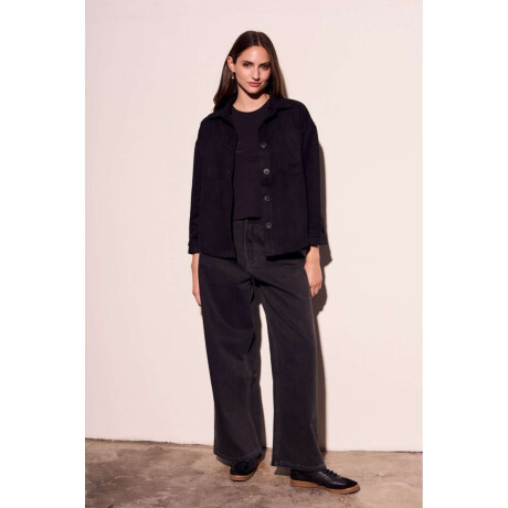 Sobrecamisa Gamuza Cuero Vegano Negro