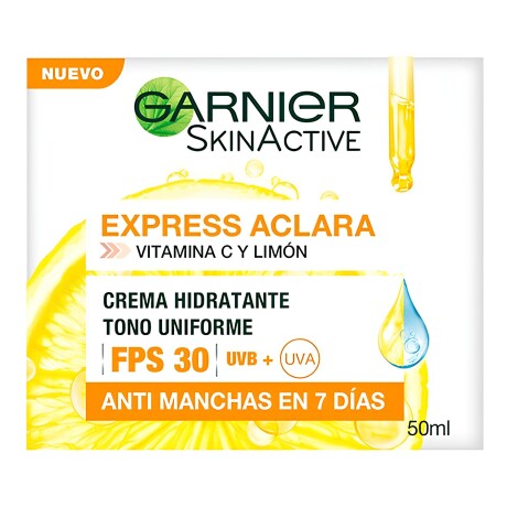 Crema facial Garnier Express Aclara FPS 30 con vitamina C 50ml Crema facial Garnier Express Aclara FPS 30 con vitamina C 50ml