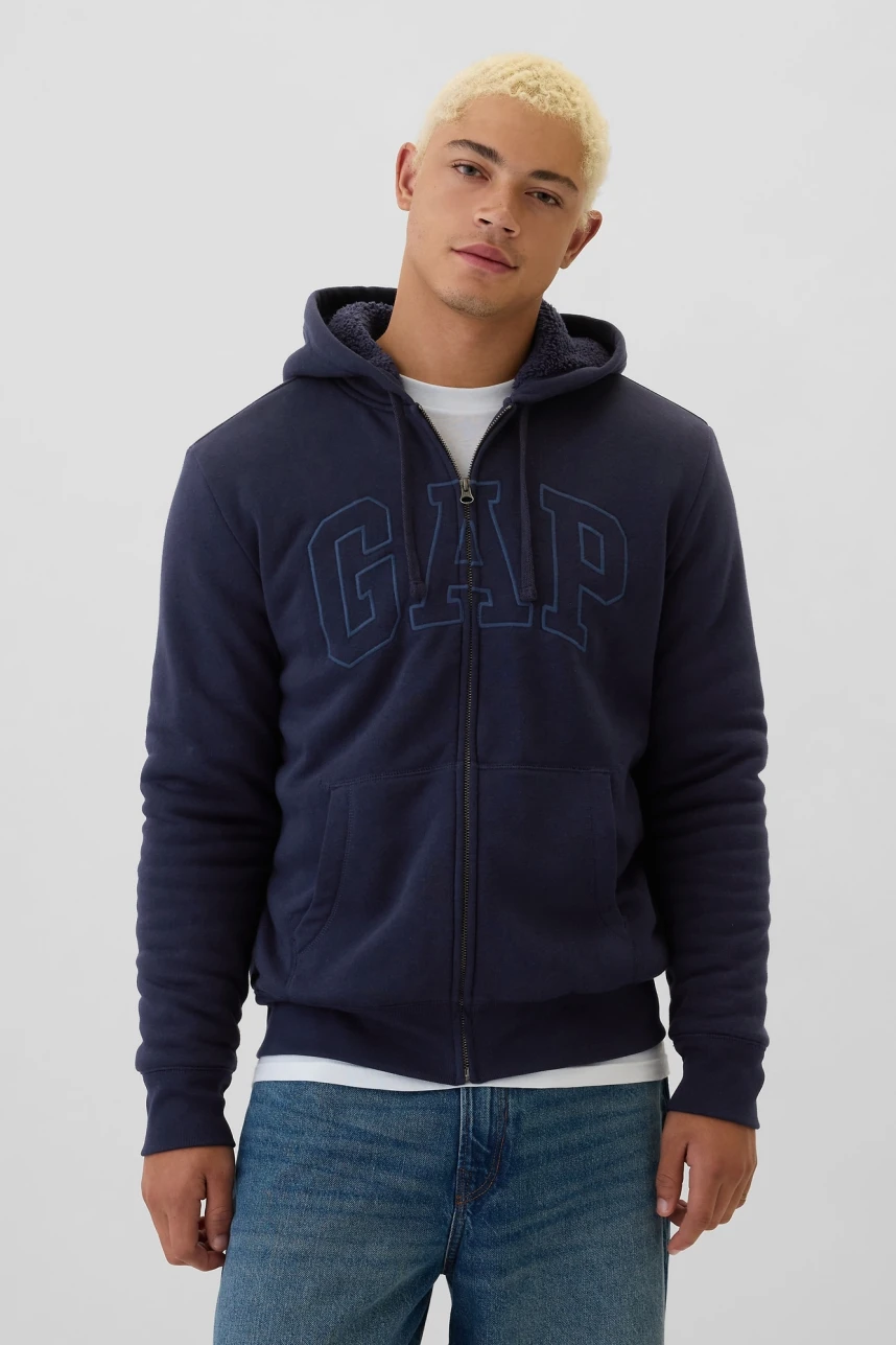 Canguro Con Corderito Logo Gap Hombre Navy Uniform