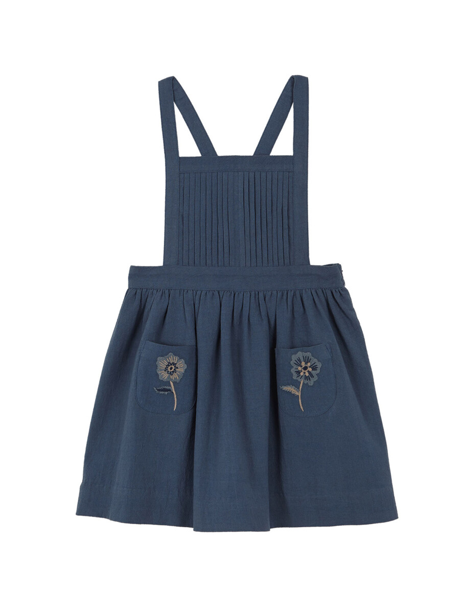 Pichi Con Jaretas Y Bolsillos Bordados Petroleo