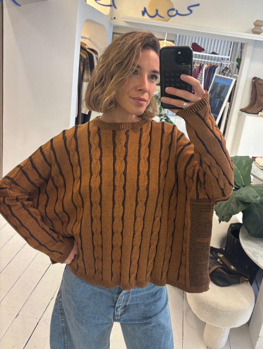 Sweater Oceano Crop - Negro/Oxido 