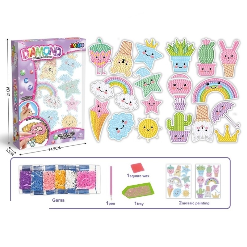 Kit de Pintura con Diamantes Kawaii – 240 Piezas DIAMOND PAINTING COLECCION KAWAI /240
