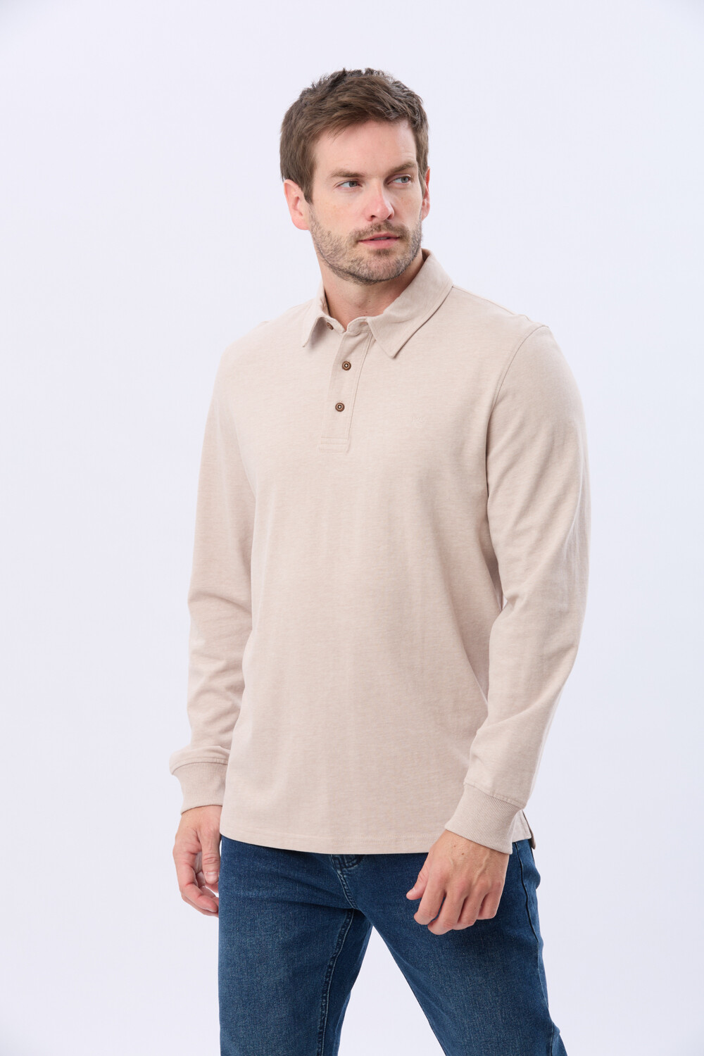 REMERA POLO JERSEY Beige