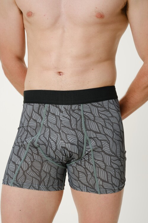Boxer Seda Fría Verde Hojas
