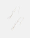 Aros Colgantes Largos Strass Aros Largos Con Cubic - Plateado