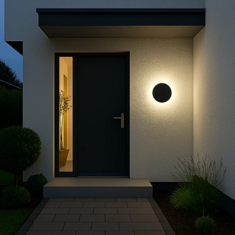 Aplique LED de pared negro 18W CCT exterior IP65 VK-BLOC VK0502