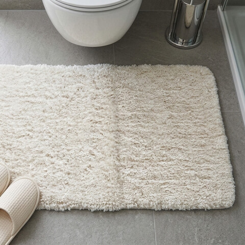 Alfombra Baño con Pelo Largo Home Class 45 x 75 cm BLANCO 1