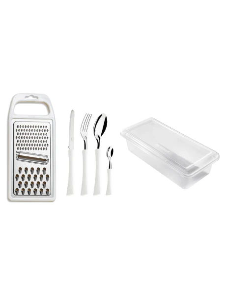 SET 24PZAS + RALLADOR MANGO BLANCO INOVA DI SOLLE SET 24PZAS + RALLADOR MANGO BLANCO INOVA DI SOLLE