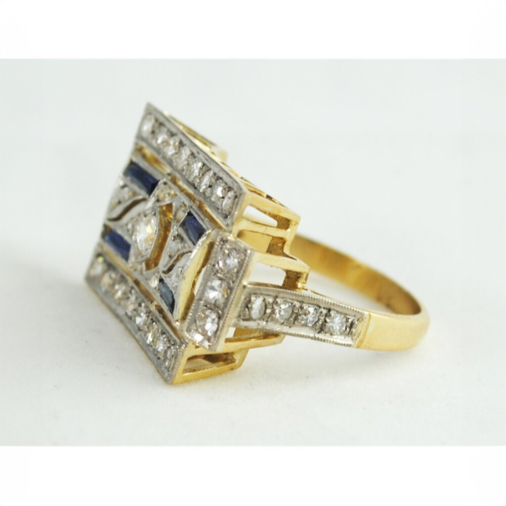 Anillo Oro 18K, Zafiros Y Brillantes Anillo Oro 18K, Zafiros Y Brillantes