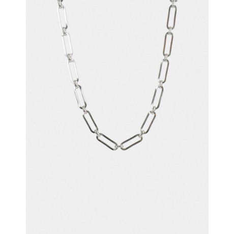 Collar Corto Eslabones Acero Plateado