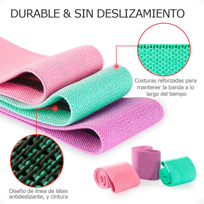 Bandas ElÃ¡sticas de Resistencia Fitness de Costura Reforzada Set de 3 Unidades Bandas ElÃ¡sticas de Resistencia Fitness de Costura Reforzada Set de 3 Unidades