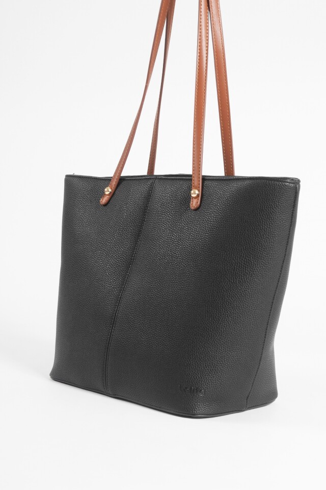Cartera tote combinada negro