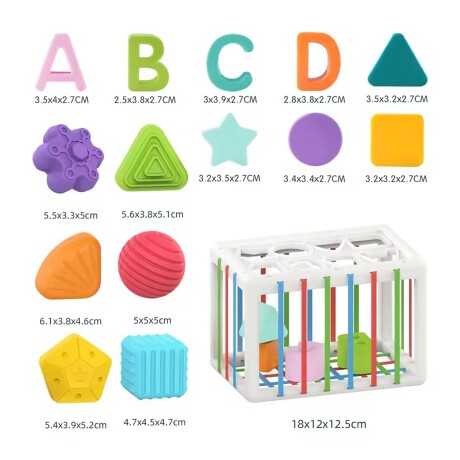 Juego Caja Didáctica Estimulación Motriz +14 Pz Bebé Huanger Multicolor
