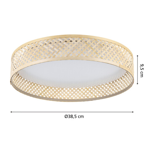 Plafón LED de mimbre 20W 3000K Ø380 LUPPINERIA EG3514