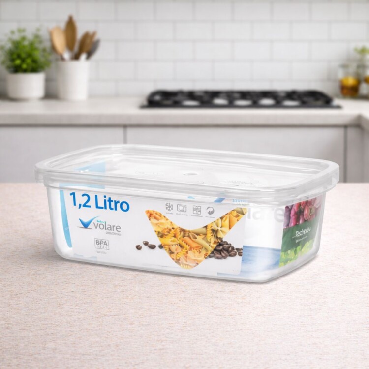 Pote Vianda Alimentos Rectangular Volare 1,2 litros Pote Vianda Alimentos Rectangular Volare 1,2 litros