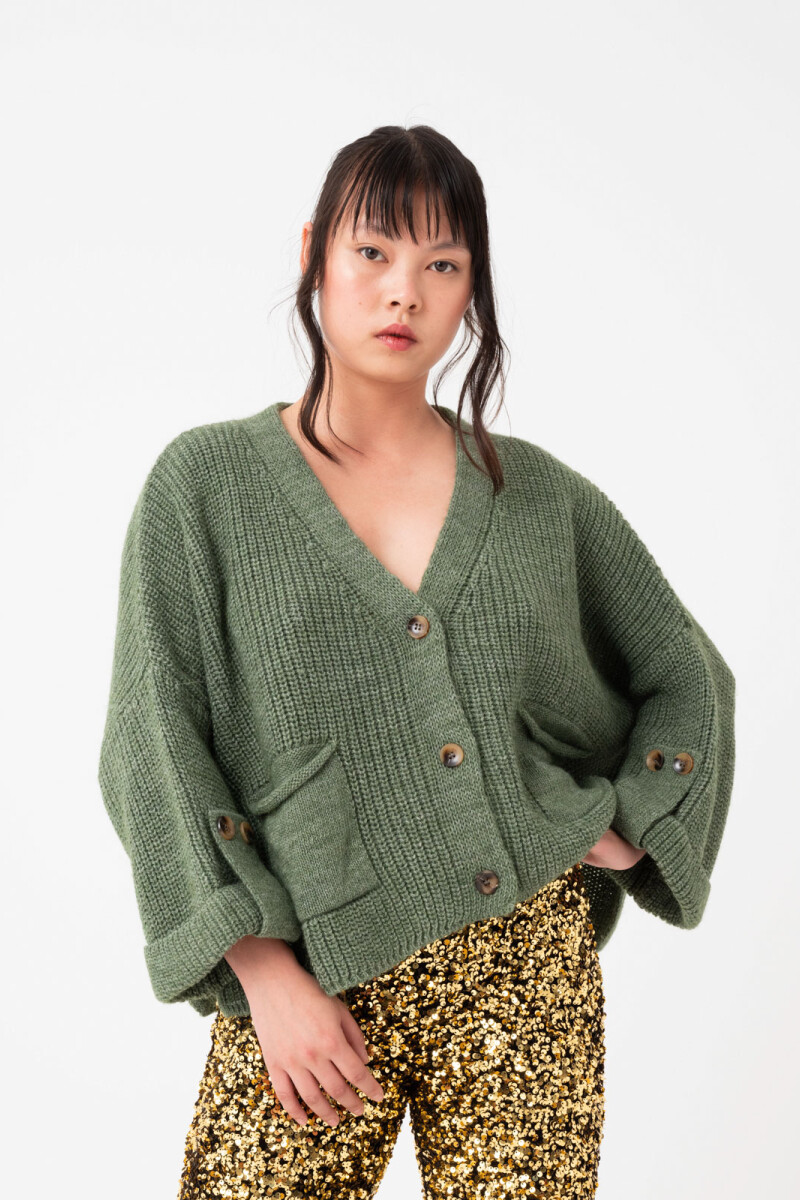 CARDIGAN BOTÓN Verde