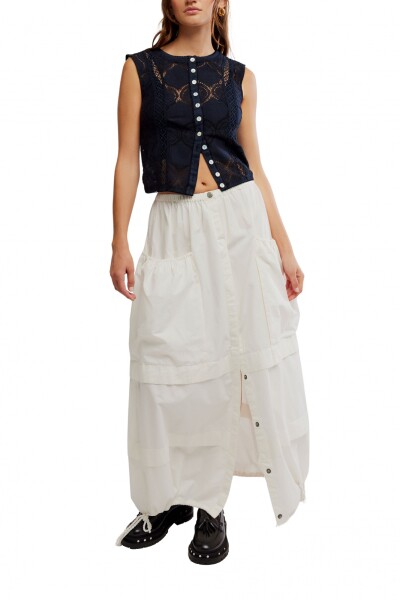 Pollera Eloise Maxi Blanco