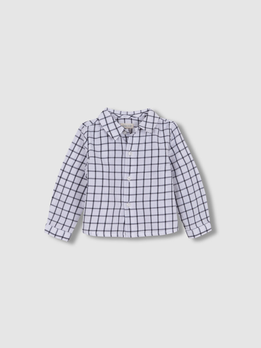Camisa Cuadros Cuello Bebe Petroleo