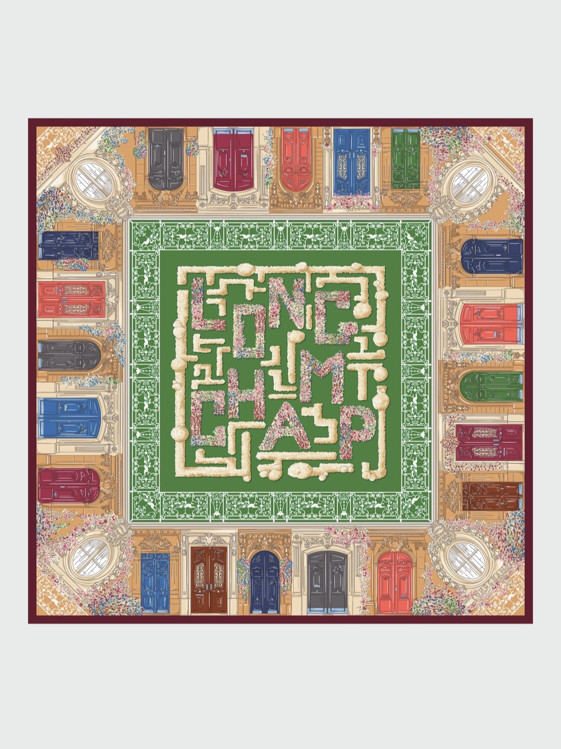 LONGCHAMP - PAÑUELO DE SEDA 70X70 CM, TOUR EQUESTRE Alta Automática