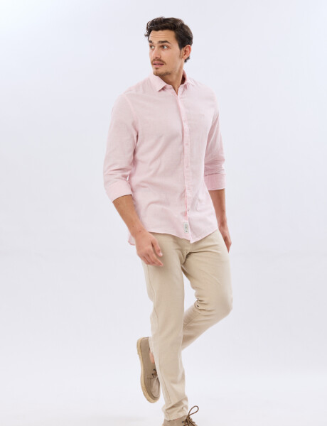 PANTALÓN DE LINO CON CINTURA ELASTIZADA Beige