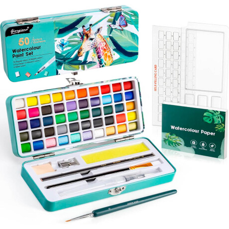 Set Pintura Acuarelas 45 Colores + Accesorios Arte Esc007002