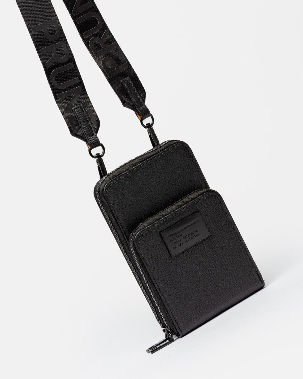 Mini Bag Amy En Efecto Cuero Saffiano Negro