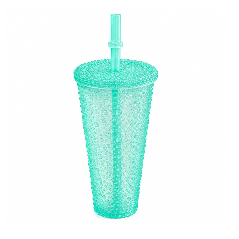 Vaso con Tapa y Sorbito 250ml Verde