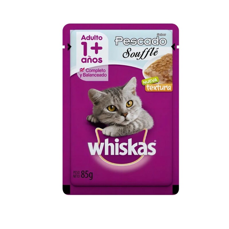 WHISKAS EN SALSA CAJA 12 UNIDADES PESCADO SOUFFLE