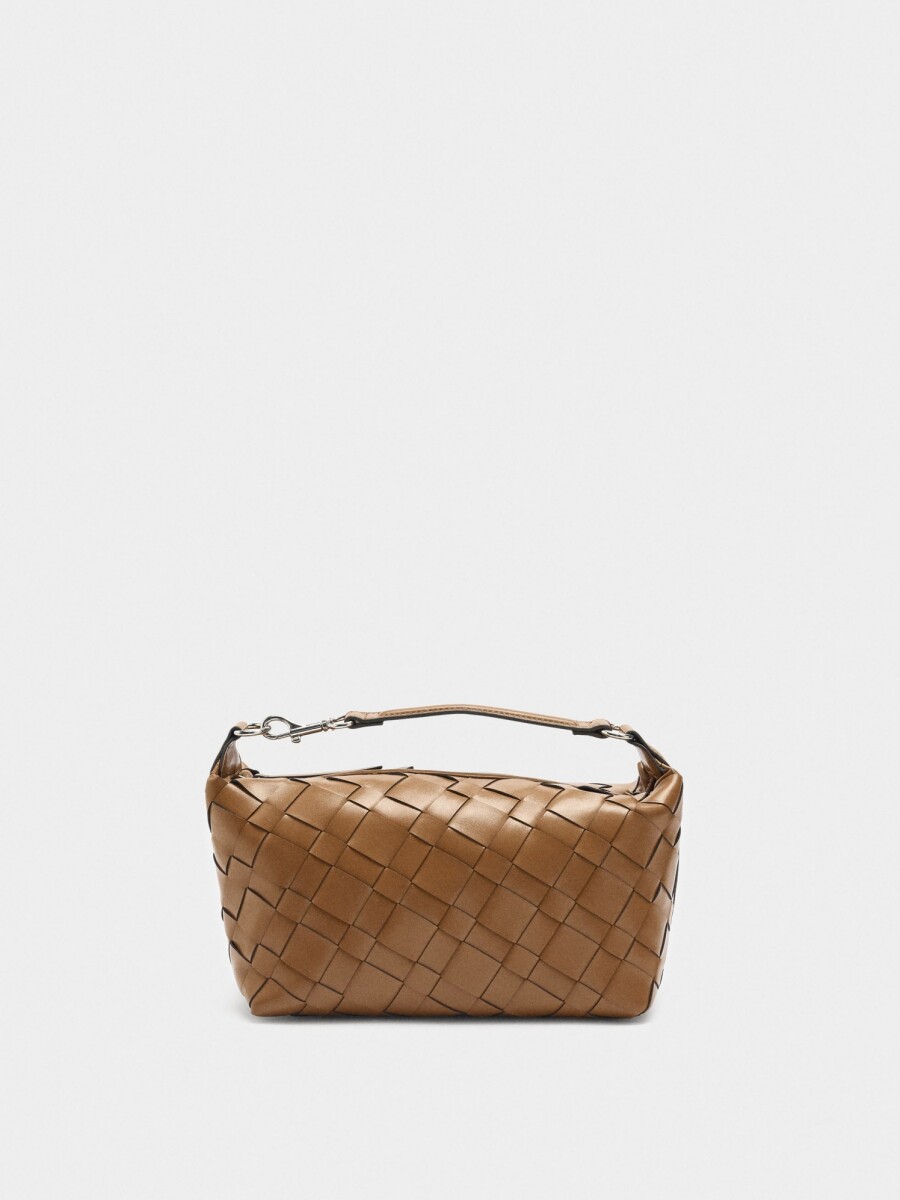 Bolso De Mano Trenzado camel