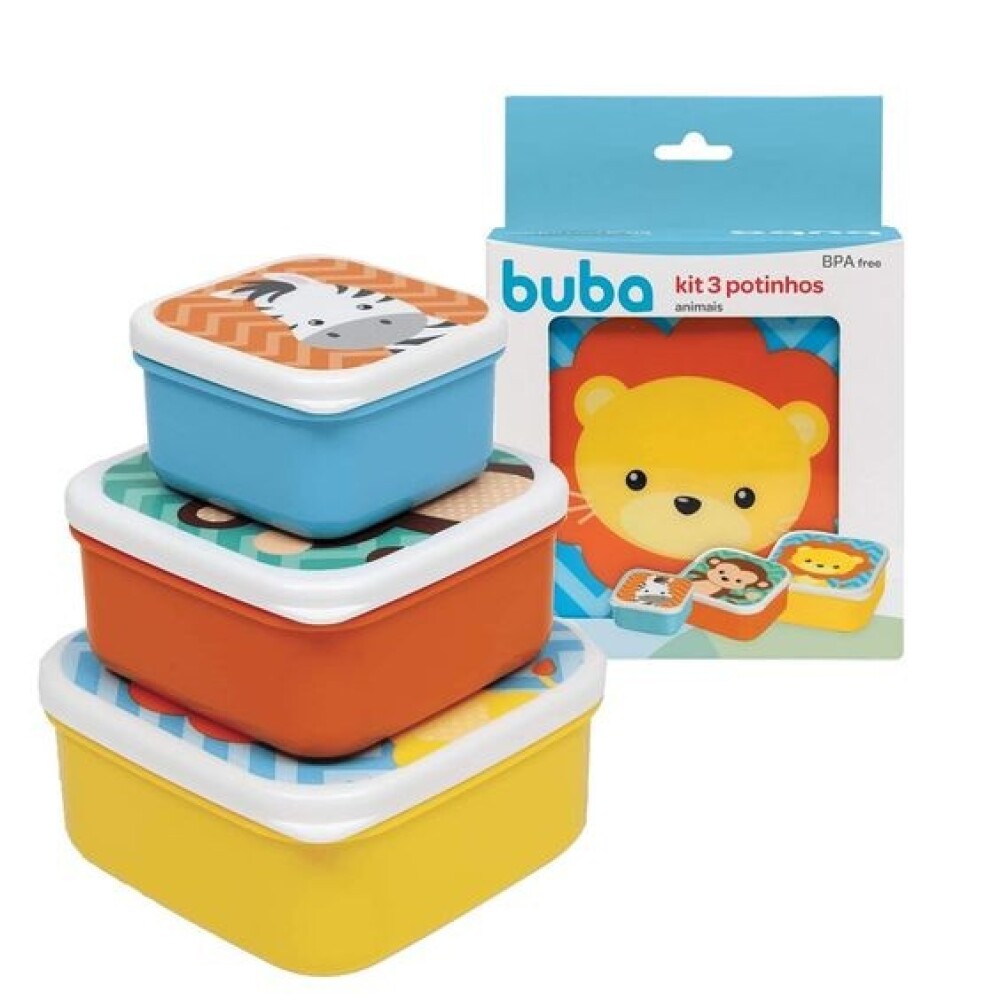 Set x3 tupper animales BUBA animales selva
