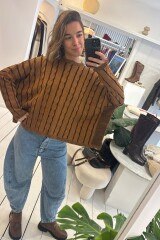 Sweater Oceano Crop Negro/Oxido