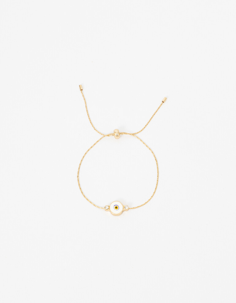 Pulseras Flexibles Lucky charm Pulsera Flexible Con Dije Ojito Lucky - Dorado