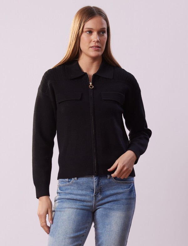 Cardigan Zip NEGRO