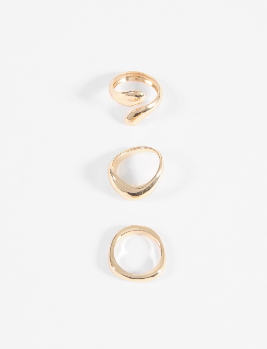 Set de anillos wavy - dorado 