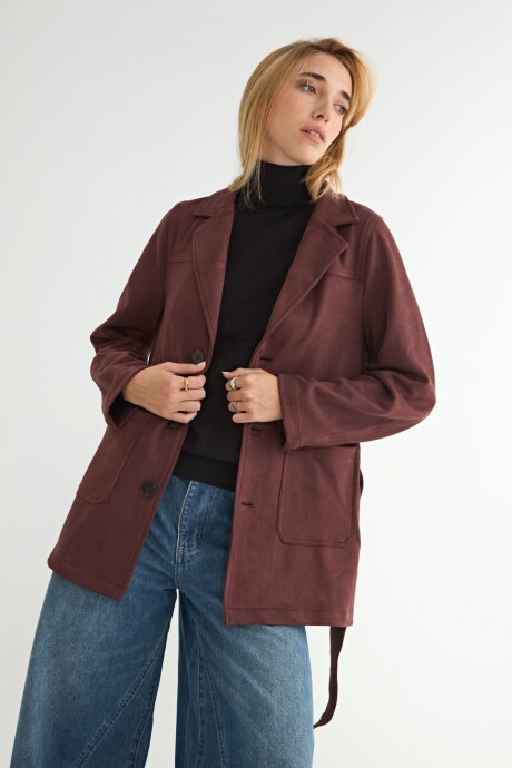 CHAQUETA GAMUZA NORMA Bordó